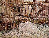 Egon Schiele The Mill painting